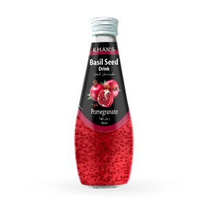 KHAN'S Basil Seed Drink Pomegranate Flavor 290ml x 6 x 4
