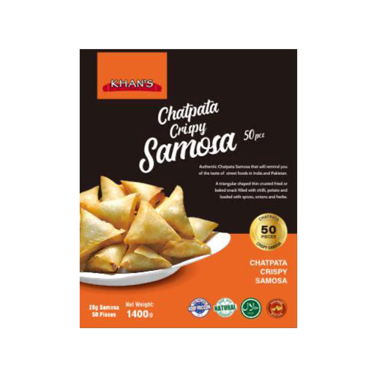 KHAN’S Chatpata Samosa 30g x 50p - Image 2
